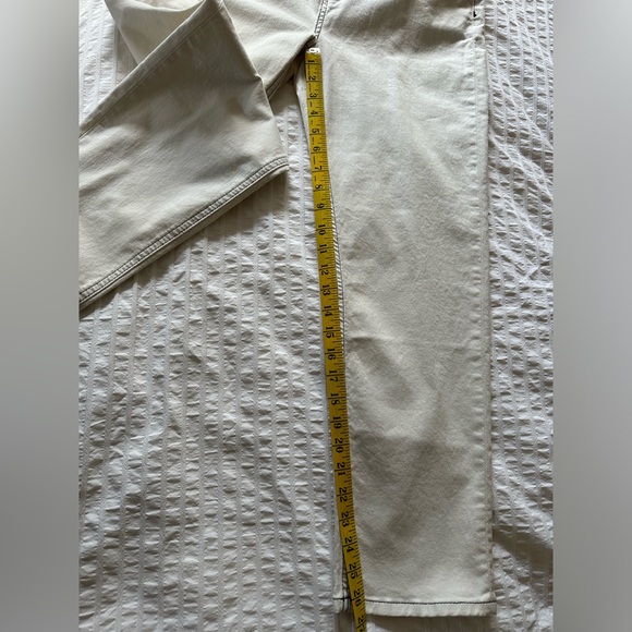 NWT Boden button fly straight leg denim - ecru with navy stitching - 12 - Picture 6 of 8